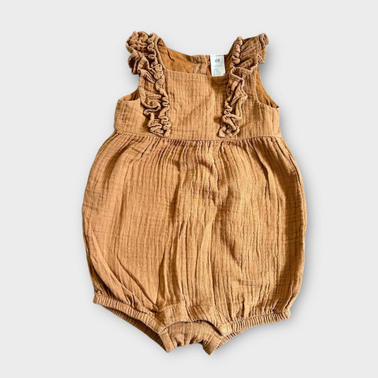 9-12 Months H&M Rust Orange Muslin Romper Suit