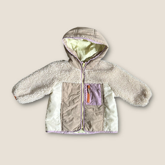 12-18 Months Zara Cream and Pastel Borg Fleece Jacket