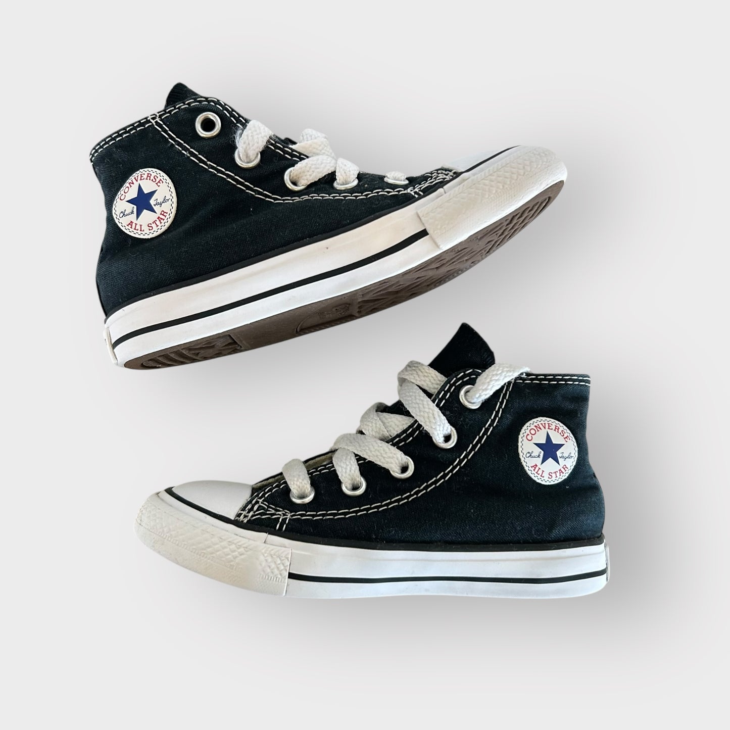 UK Infant 8 EU 24 Black Converse High Top Trainers