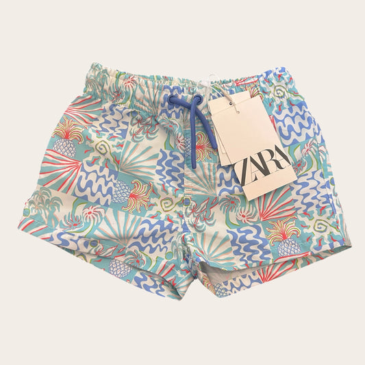 1.5-2 years Zara Blue Tropical Print Swim Shorts New
