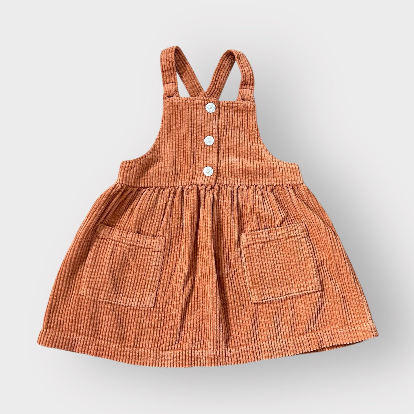 18-24 Months Zara Orange Corduroy Dungaree Dress New