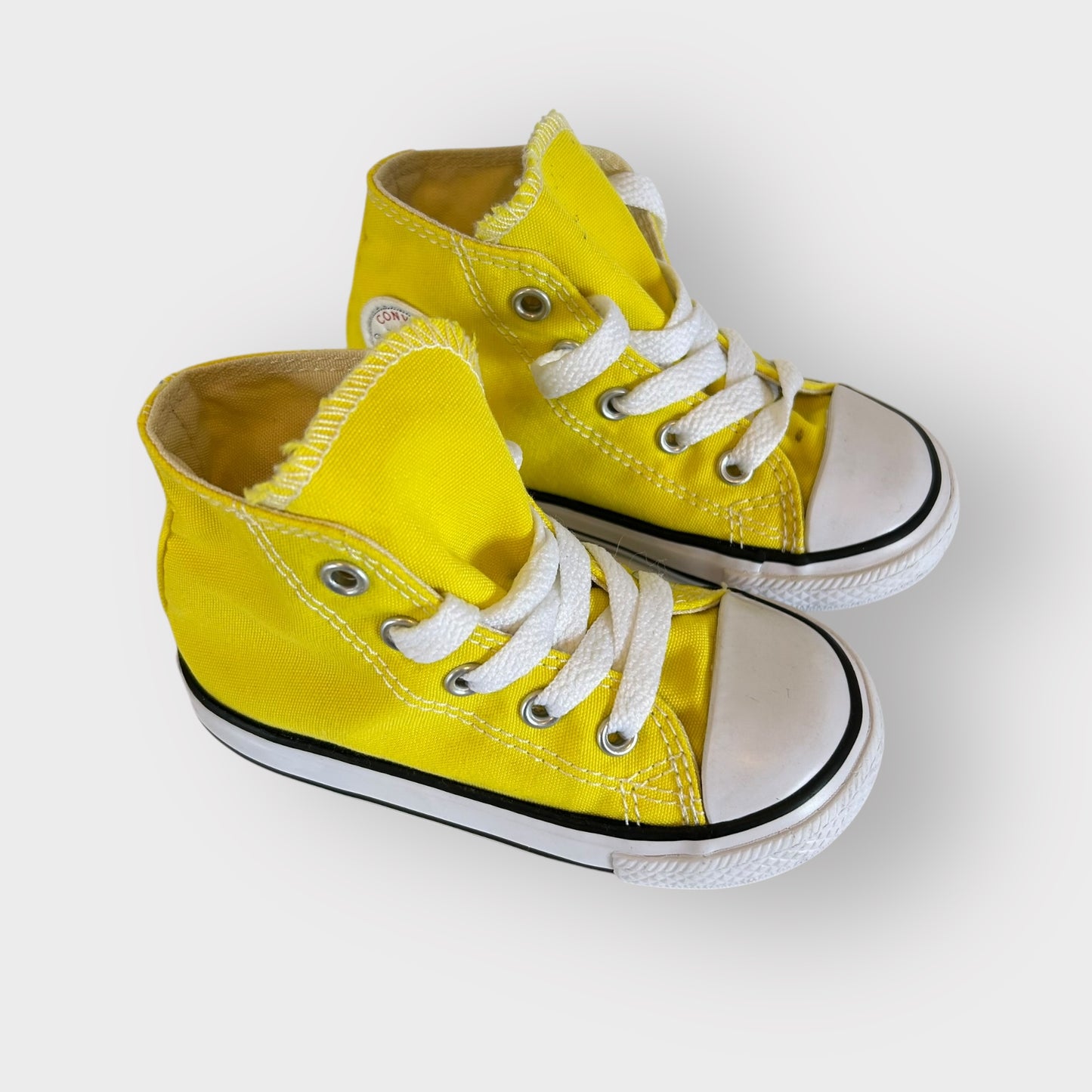 UK Infant 6 EU 22 Bright Yellow Converse High Top Trainers