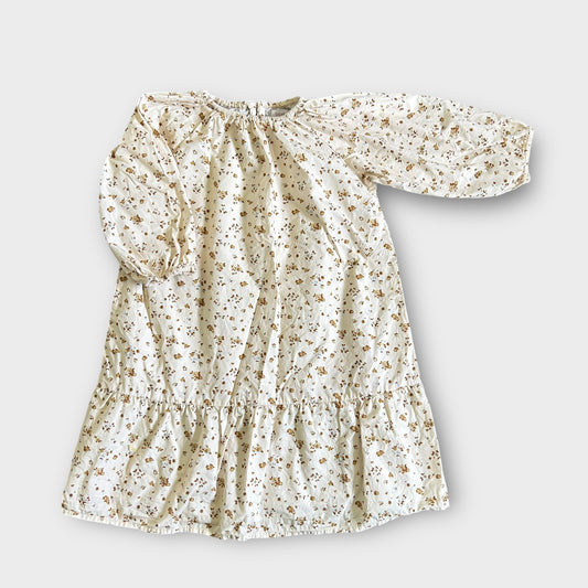 2-3 Years Odiee Cream and Brown Ditsy Floral Dress
