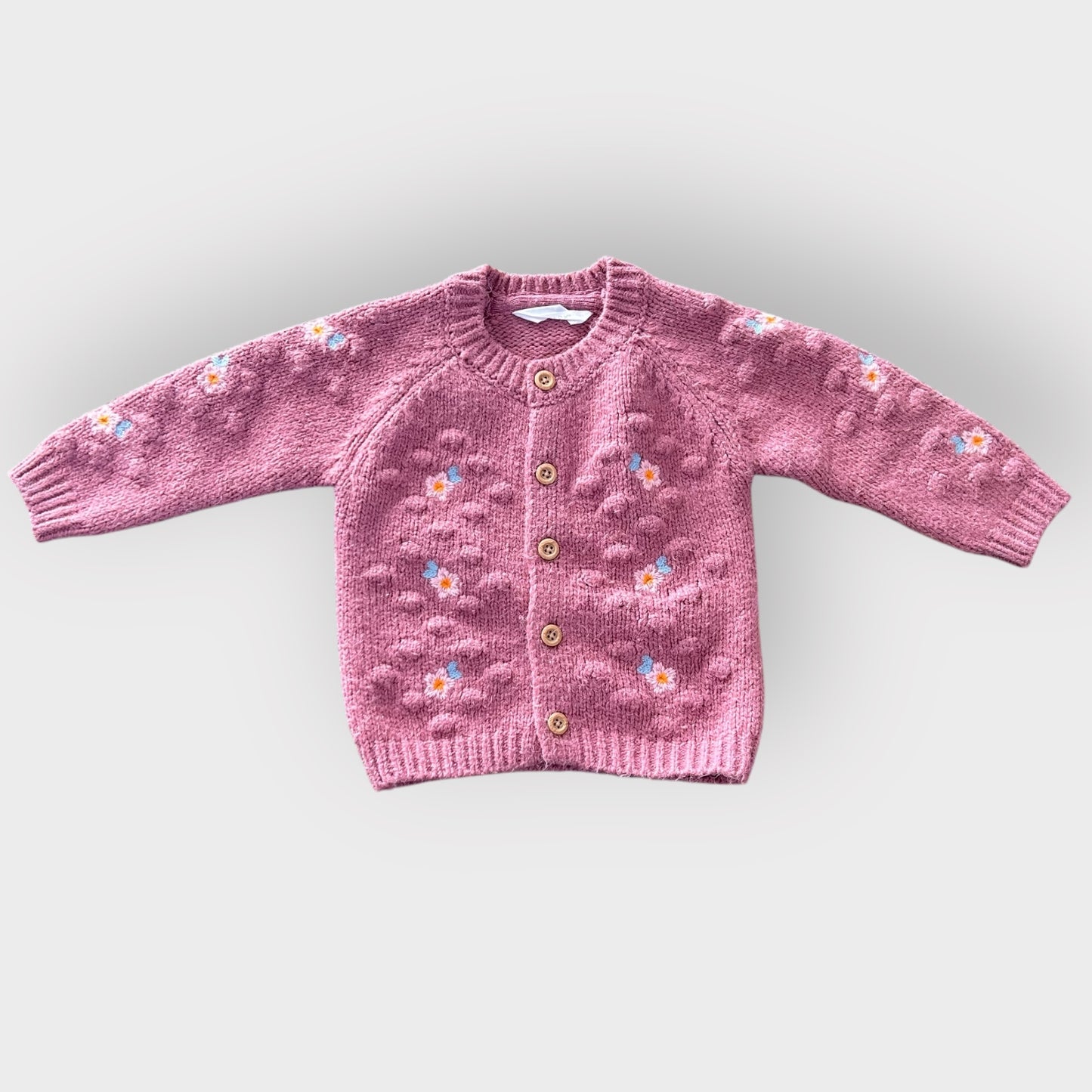 3-6 Months Primark Pink Embroidered Floral Cardigan