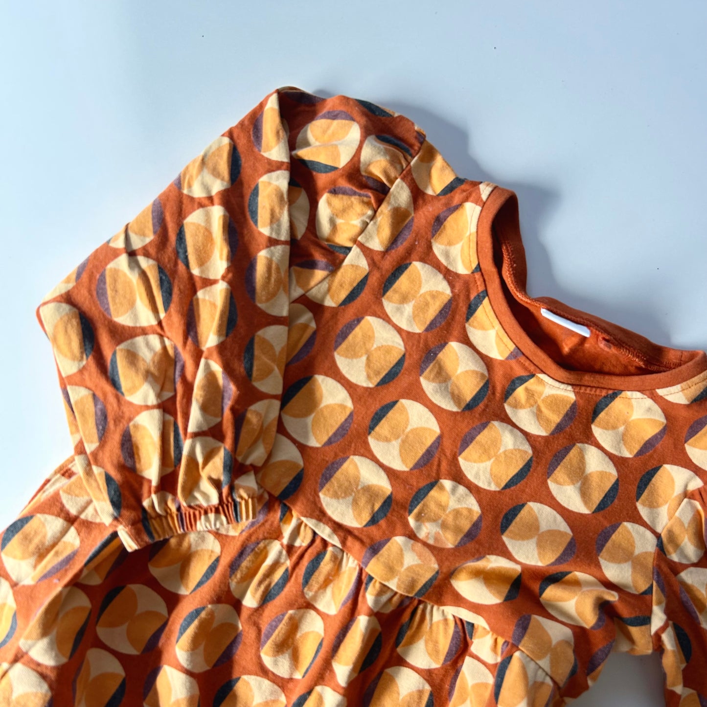 3-4 Years Next Orange and Mustard Retro 70s Print Dress