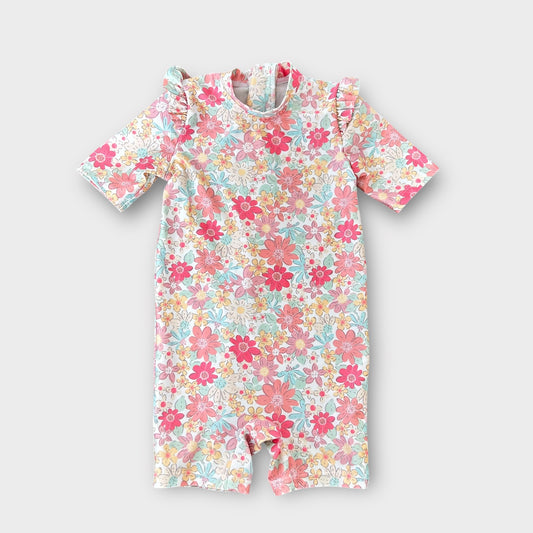 6-12 Months H&M Pink Floral Print Swimsuit Costume