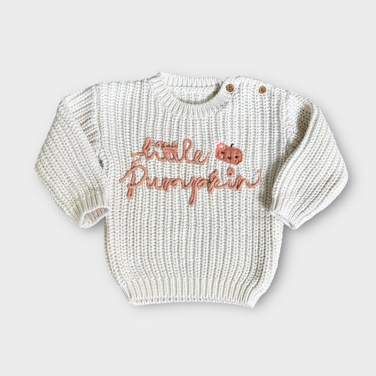 12-18 Months George Cream Pumpkin Autumn Knitted Jumper