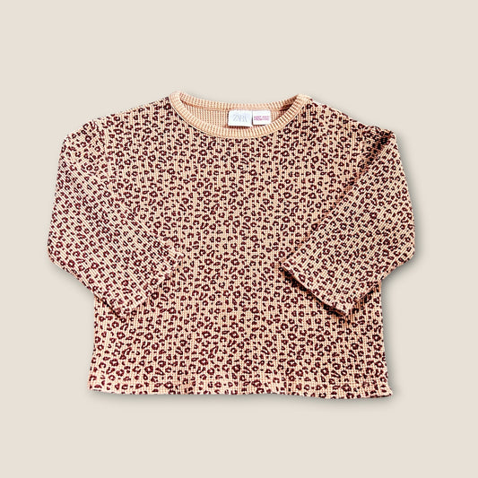 18-24 Months Zara Leopard Print Waffle Knit Top
