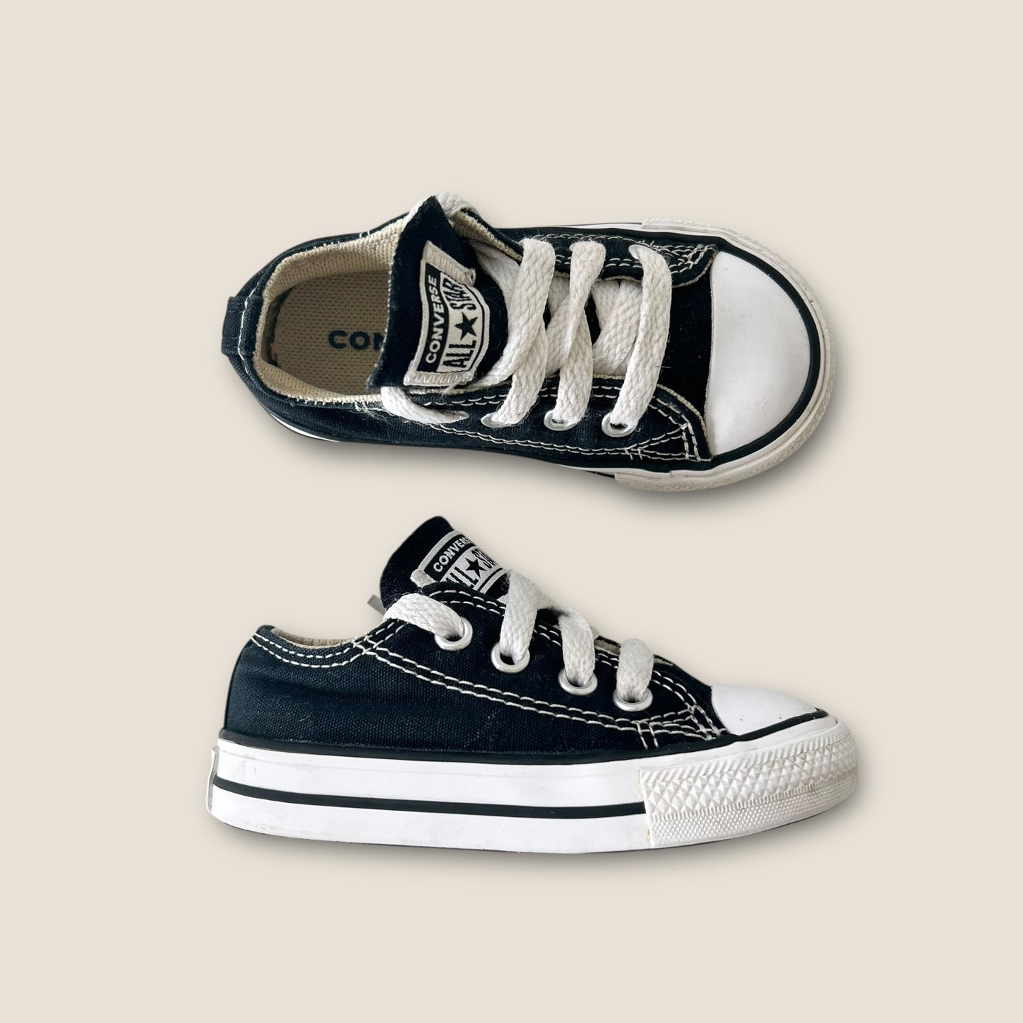 UK Infant Size 5 Black Low Converse Trainers