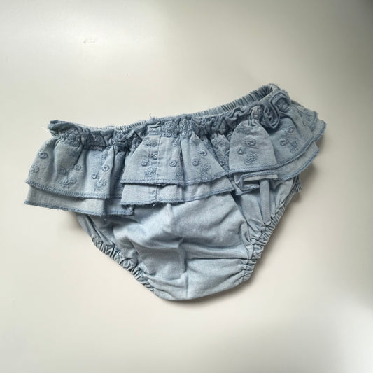 0-3 Months Zara Blue Denim Frill Bloomers Shorts New