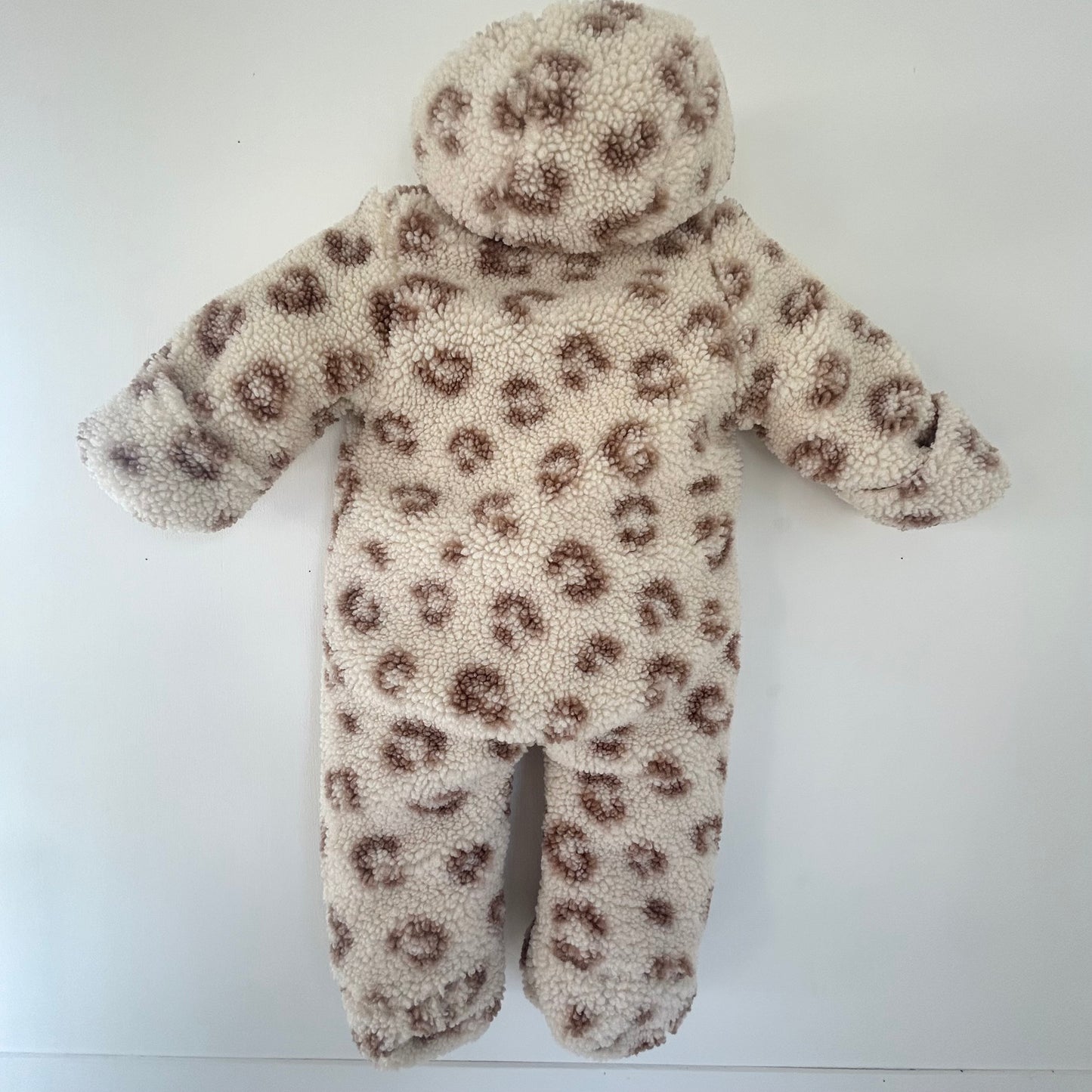 3-6 Months Matalan Beige Boucle Leopard Print Snow/Pramsuit Coat