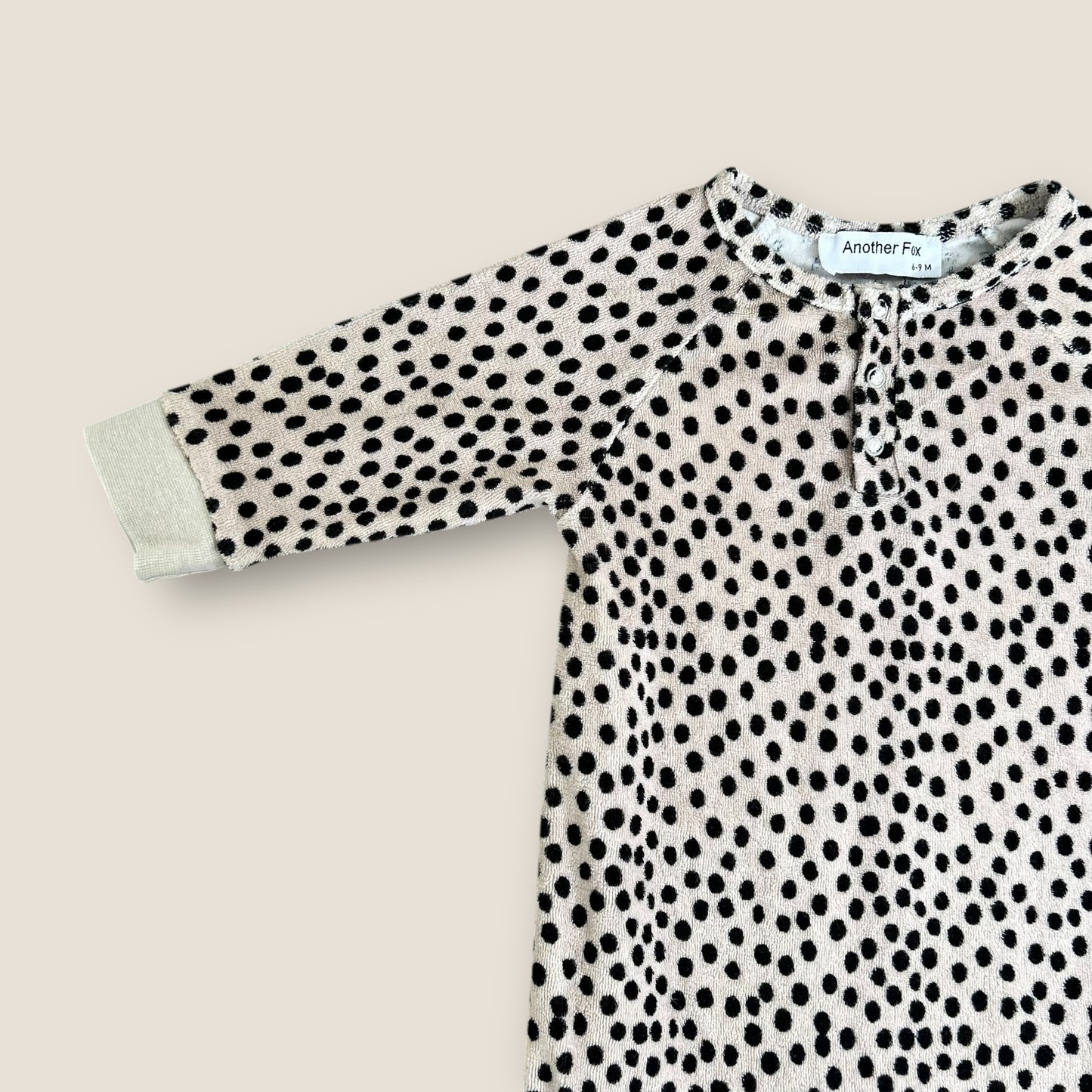 6-9 Months Another Fox Polka Dot Terry Towelling Romper Suit