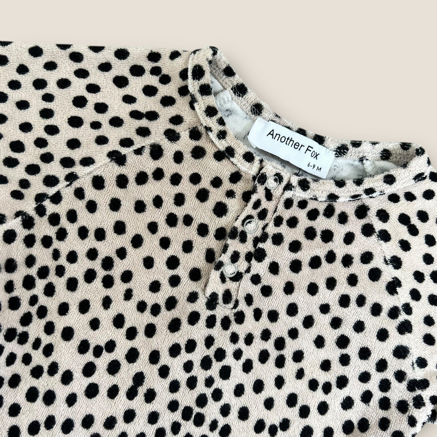 6-9 Months Another Fox Polka Dot Terry Towelling Romper Suit