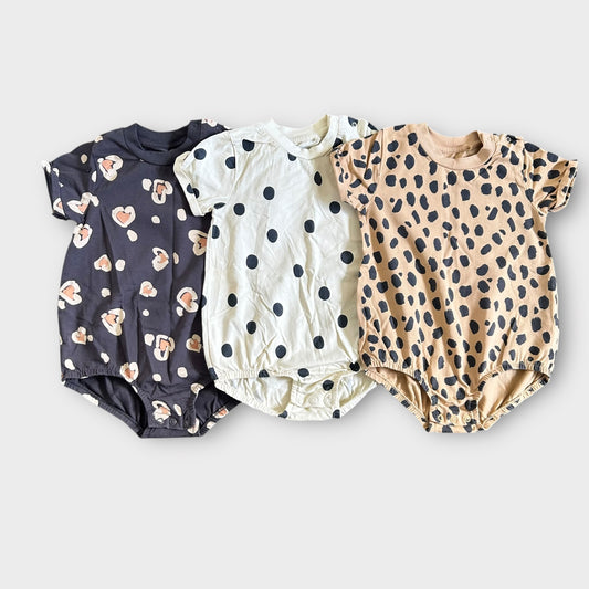 18-24 Months Next Beige Brown Cream Leopard Print Romper Set X3