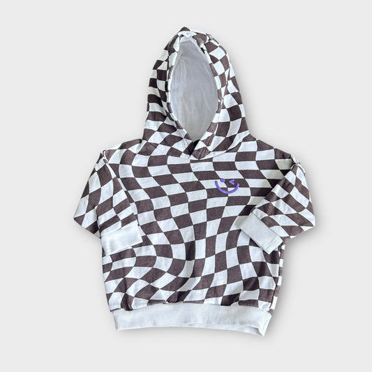6-9 Months Next Brown Checkerboard Print Hoodie Sweatshirt