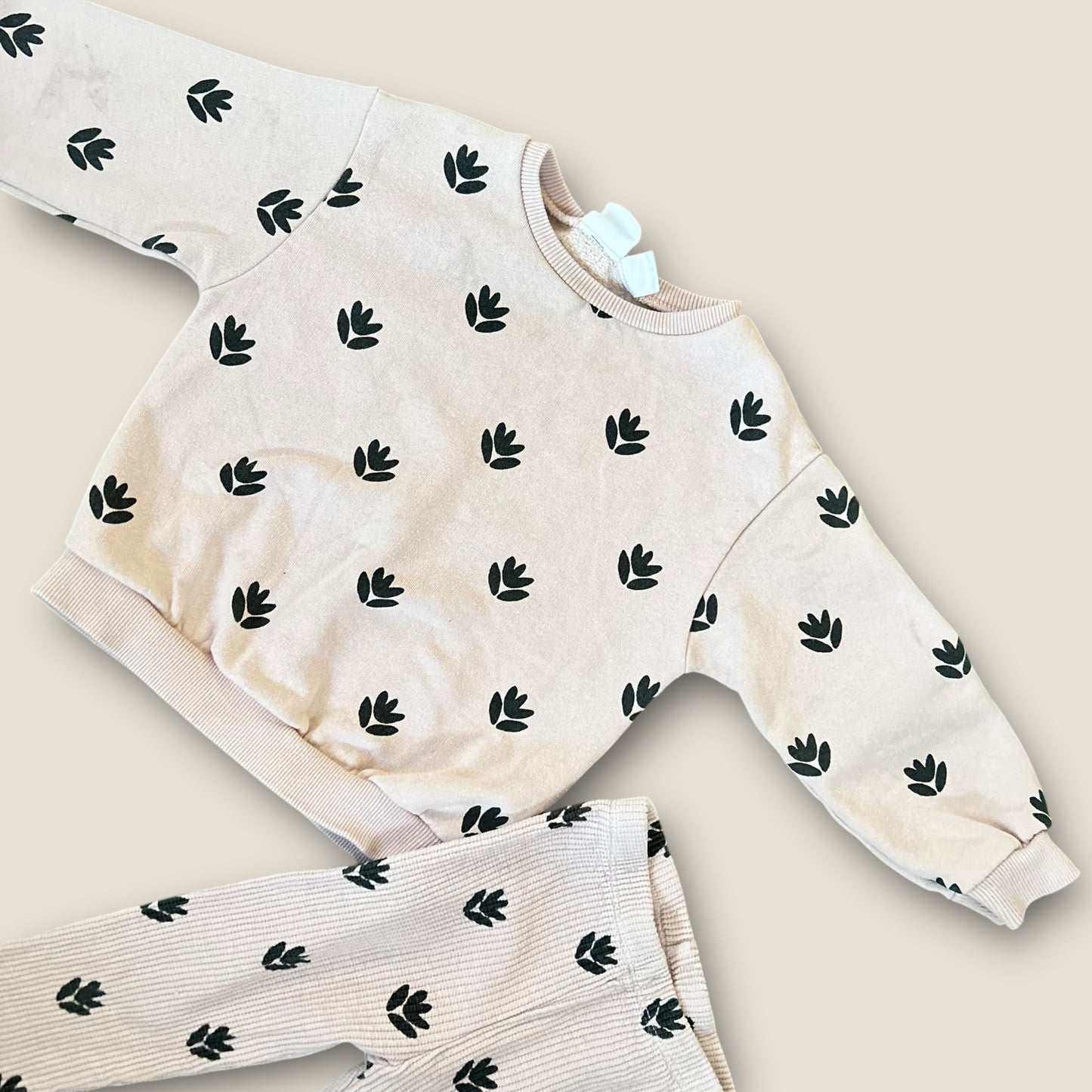 18-24 Months Zara Pink Floral Printed Sweatshirt and Leggings Set Co Ord