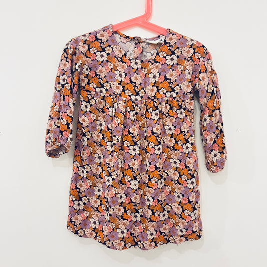 2-3 Years H&M Autumnal Lilac Orange Floral Dress