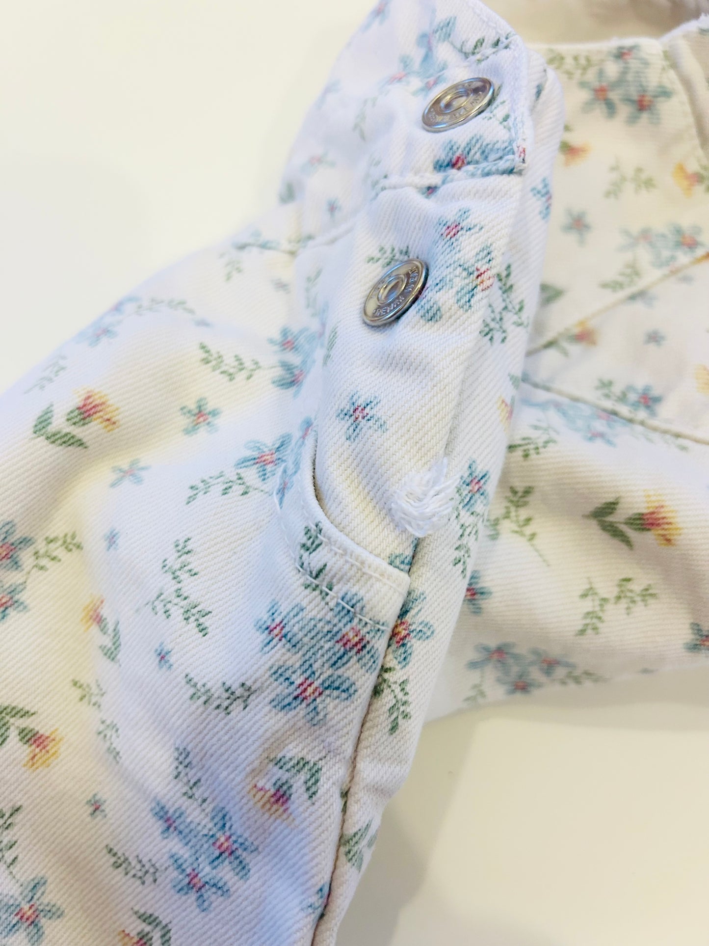 18-24 Months Zara White and blue Floral Dungarees Overalls