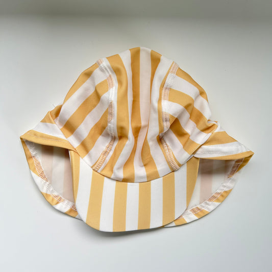 0-6 Months Mustard Yellow Striped Swimming Hat