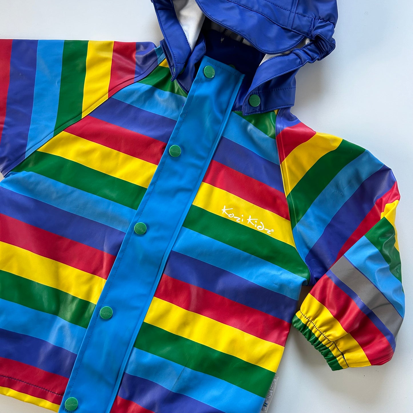 18-24 Months Kozi Kidz Multi Coloured Striped Rain Coat Jacket