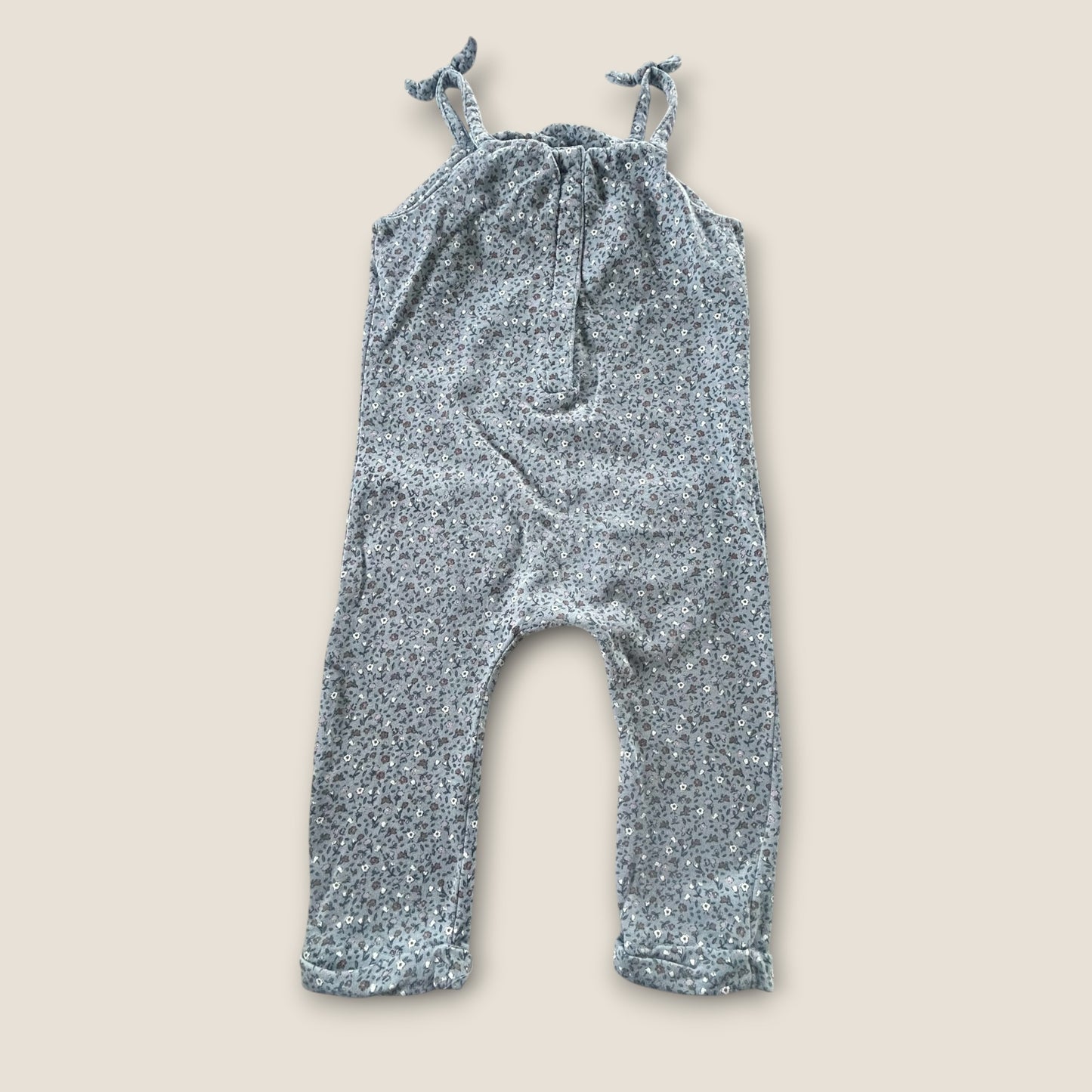 18-24 Months Vert Baudet Blue Floral Romper Dungarees