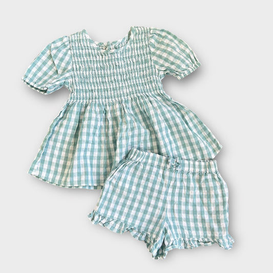 18-24 Months Matalan Green Gingham Girls Summer Co Ord Set