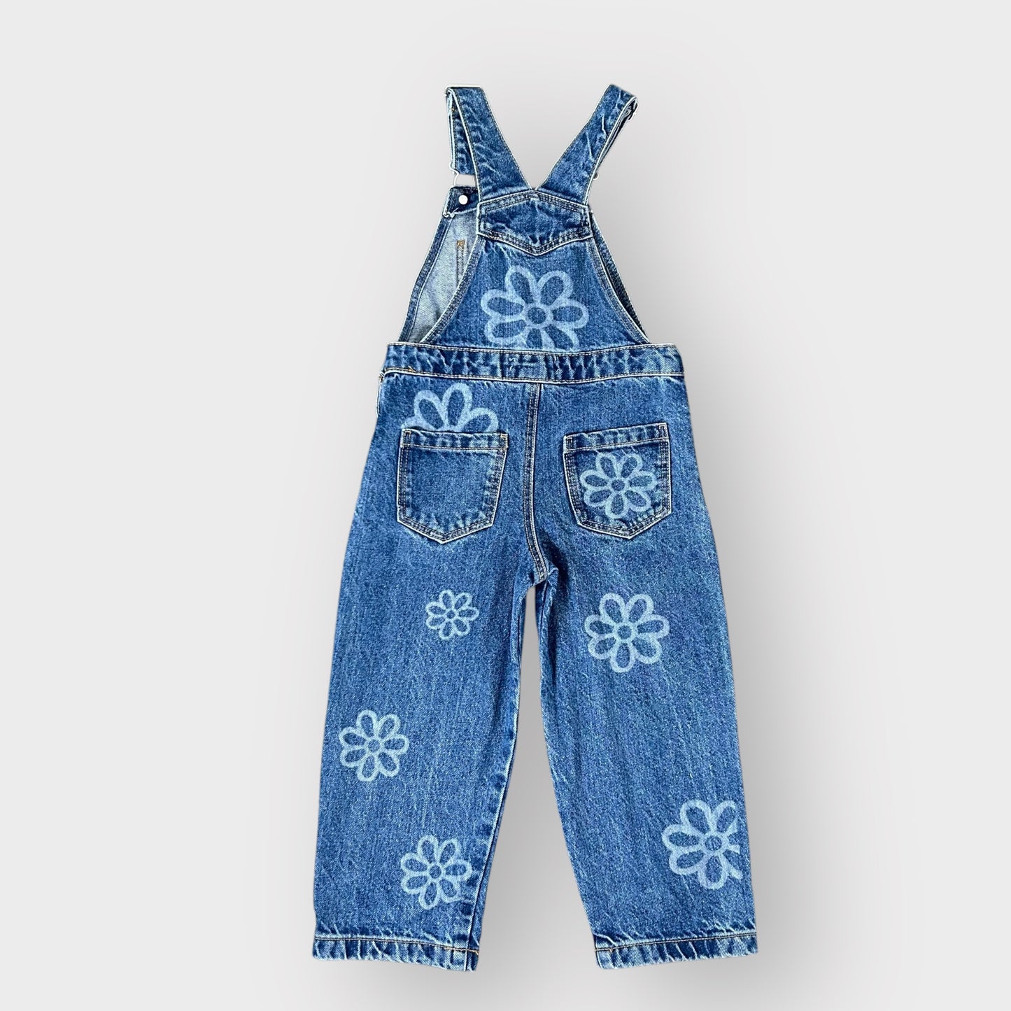 3-4 Years Primark Blue Floral Denim Dungarees