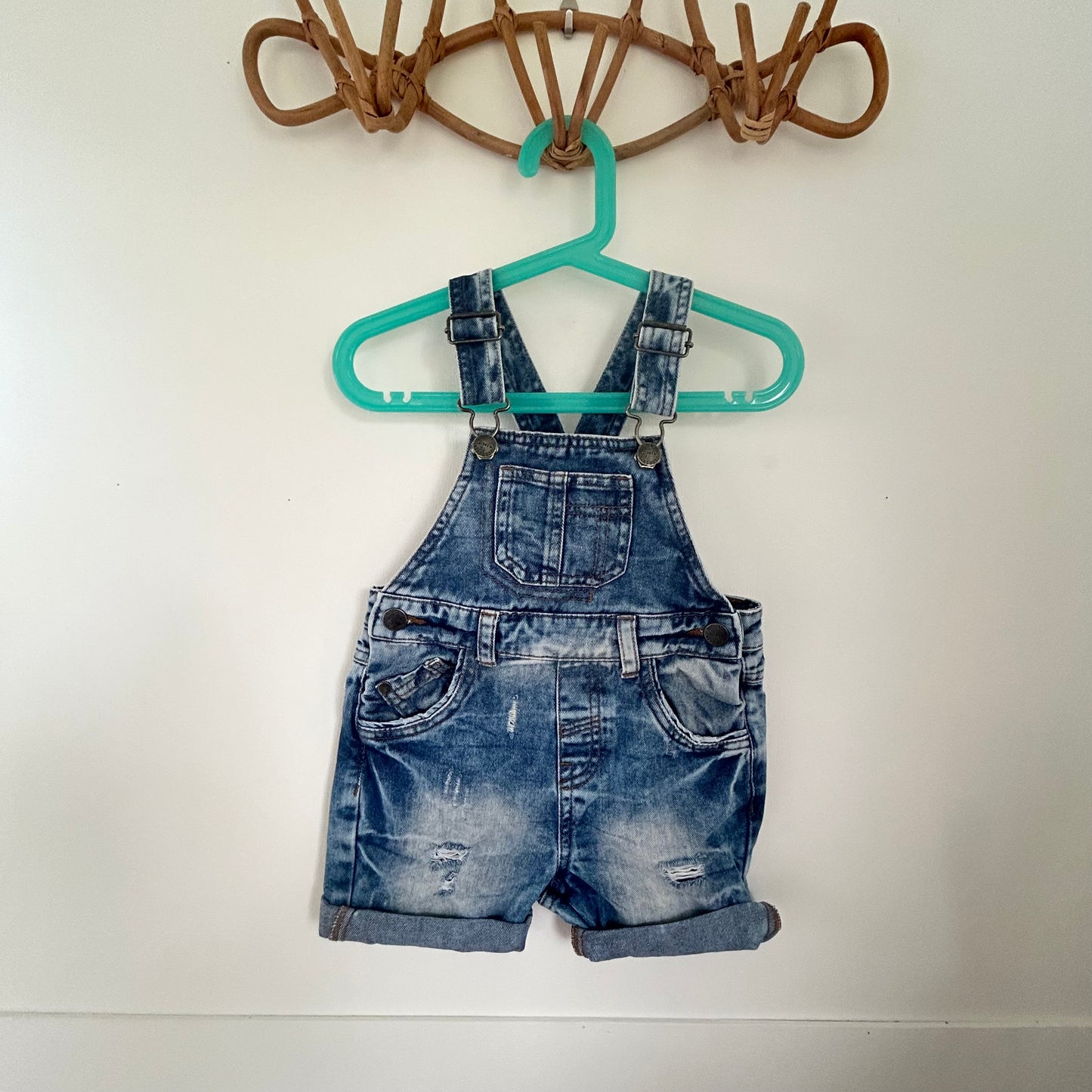 2-3 Years Next Blue Denim Shorts Dungarees