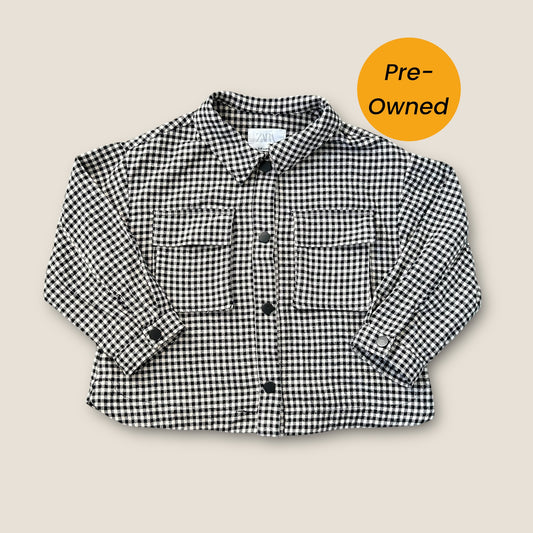5-6 Years Zara Black and White Checkered Shirt