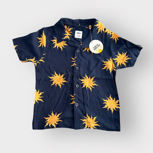 3-4 Years Urban Threads Navy Blue Mustard Sun Print Summer Shirt NEW