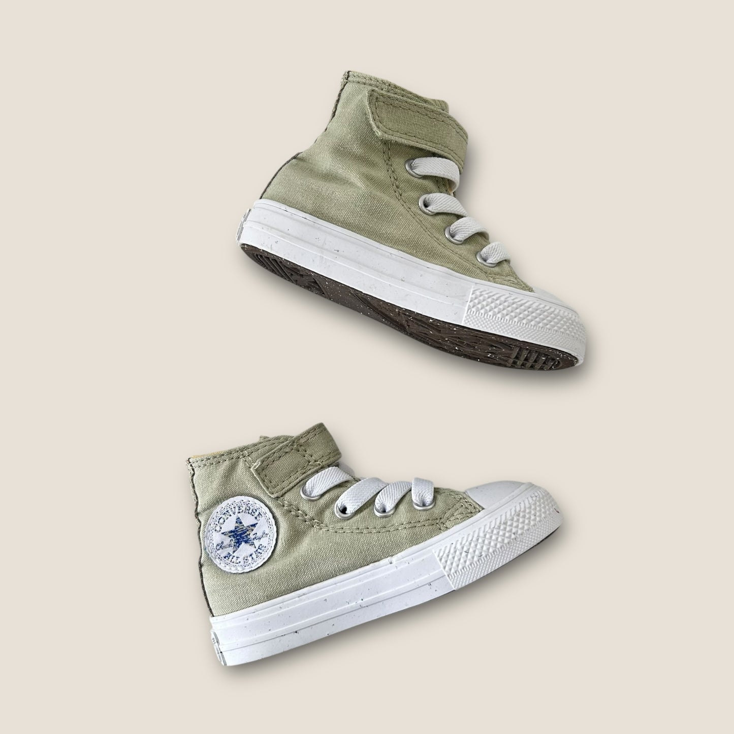 UK Infant Size 5 Sage Green High Top Converse Trainers