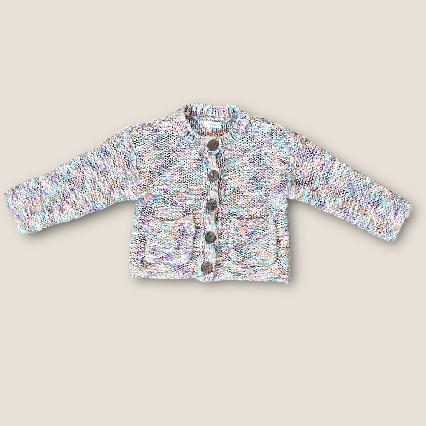 12-18 Months Next Pastel Coloured Chunky Knitted Cardigan
