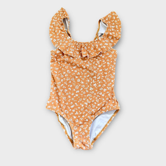 3-4 Years Zara Mustard Yellow and White Floral Swimsuit Costume