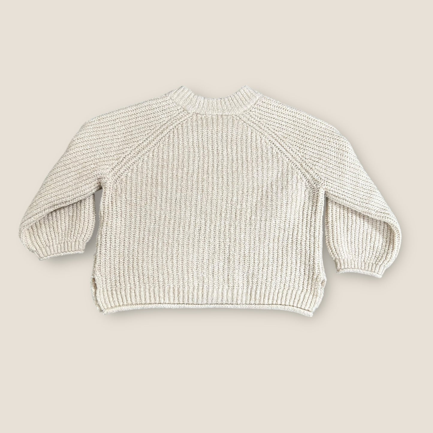 9-12 Months Zara Cream Chunky Rib Knitted Jumper