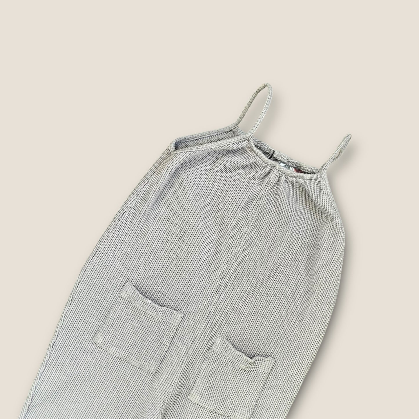 2-3 Years Zara Grey Waffle Knit Dungarees Jumpsuit All in One