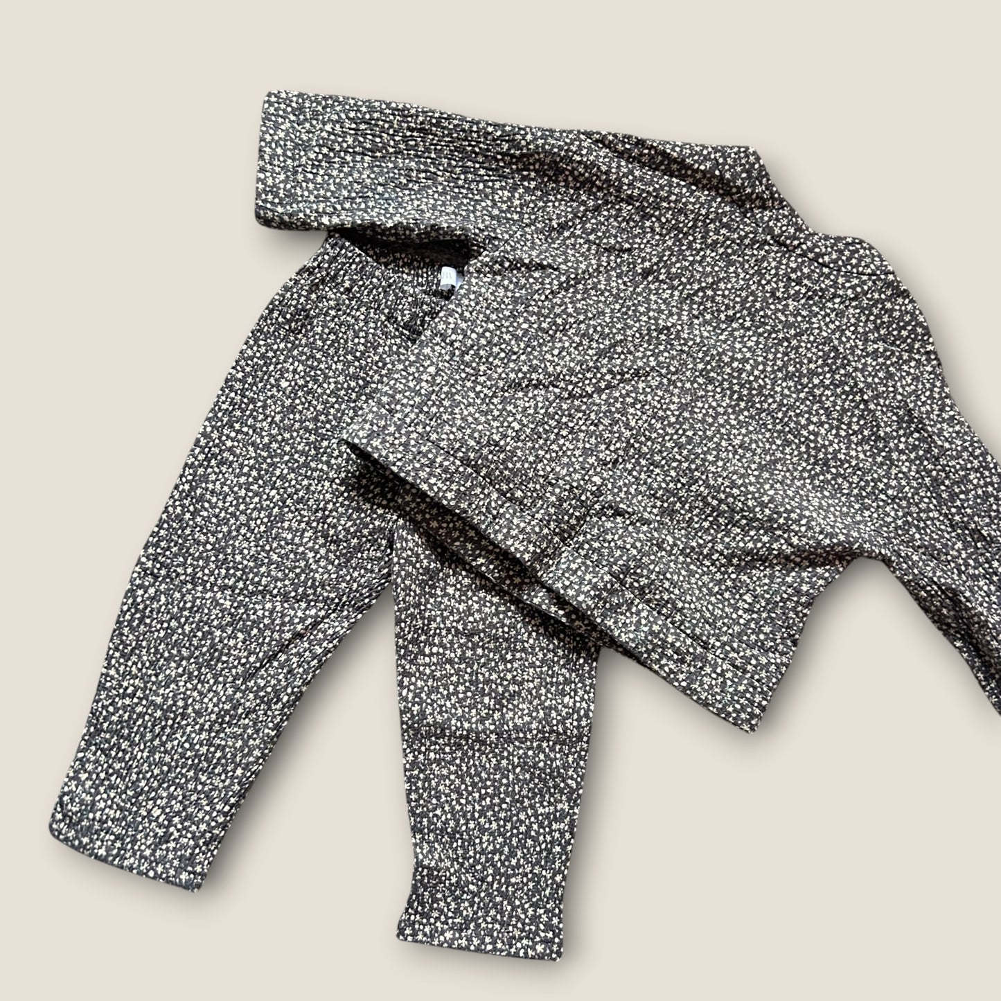 18-24 Months Zara Navy Blue Floral co ord Kimono Jacket and Trousers Set