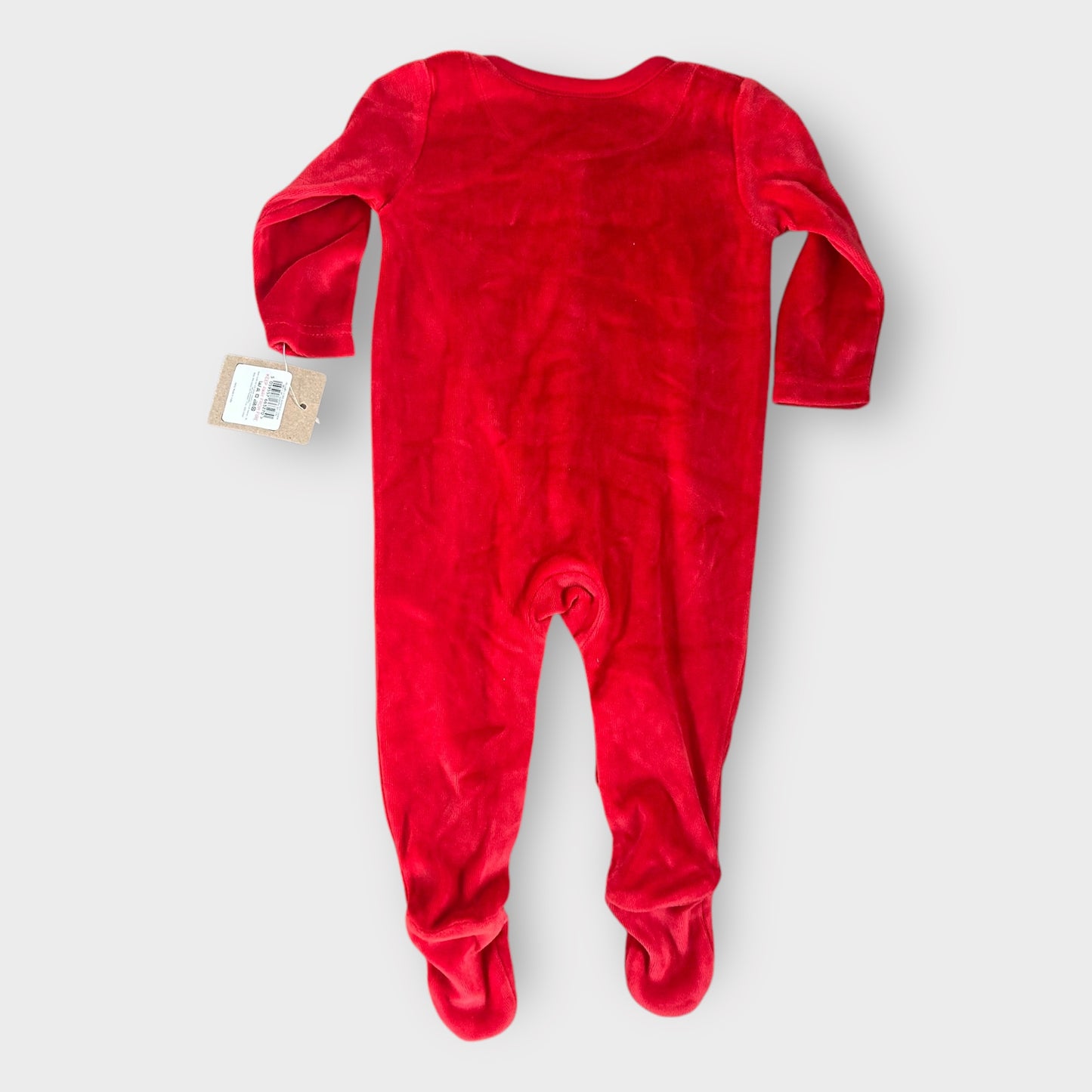 6-9 Months Nutmeg Red Velour Christmas Sleepsuit New with Tags