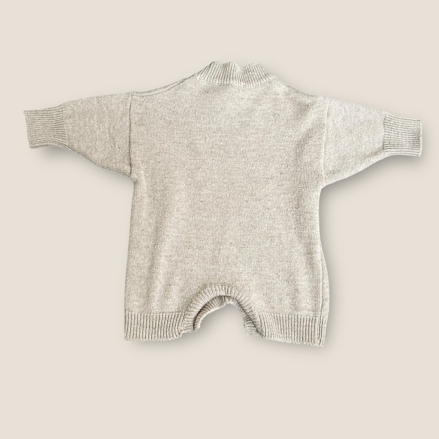 3-6 Months Anggo Bebe Korean Fashion Beige Knitted Romper Suit