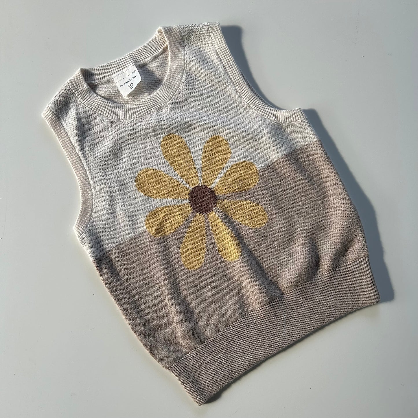 5-6 Years Abercrombie Kids Floral Knitted Jumper Vest New