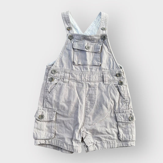 18-24 Months Vintage Zara grey gingham check dungaree shorts romper suit