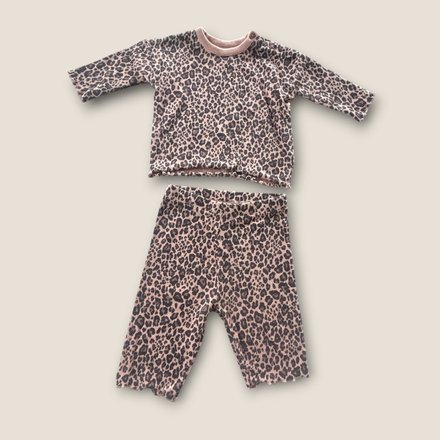 3-6 Months Next Brown Leopard Print Top and Leggings Set Co ord