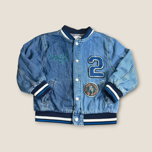 4-5 Years Zara Blue Denim Bomber Jacket