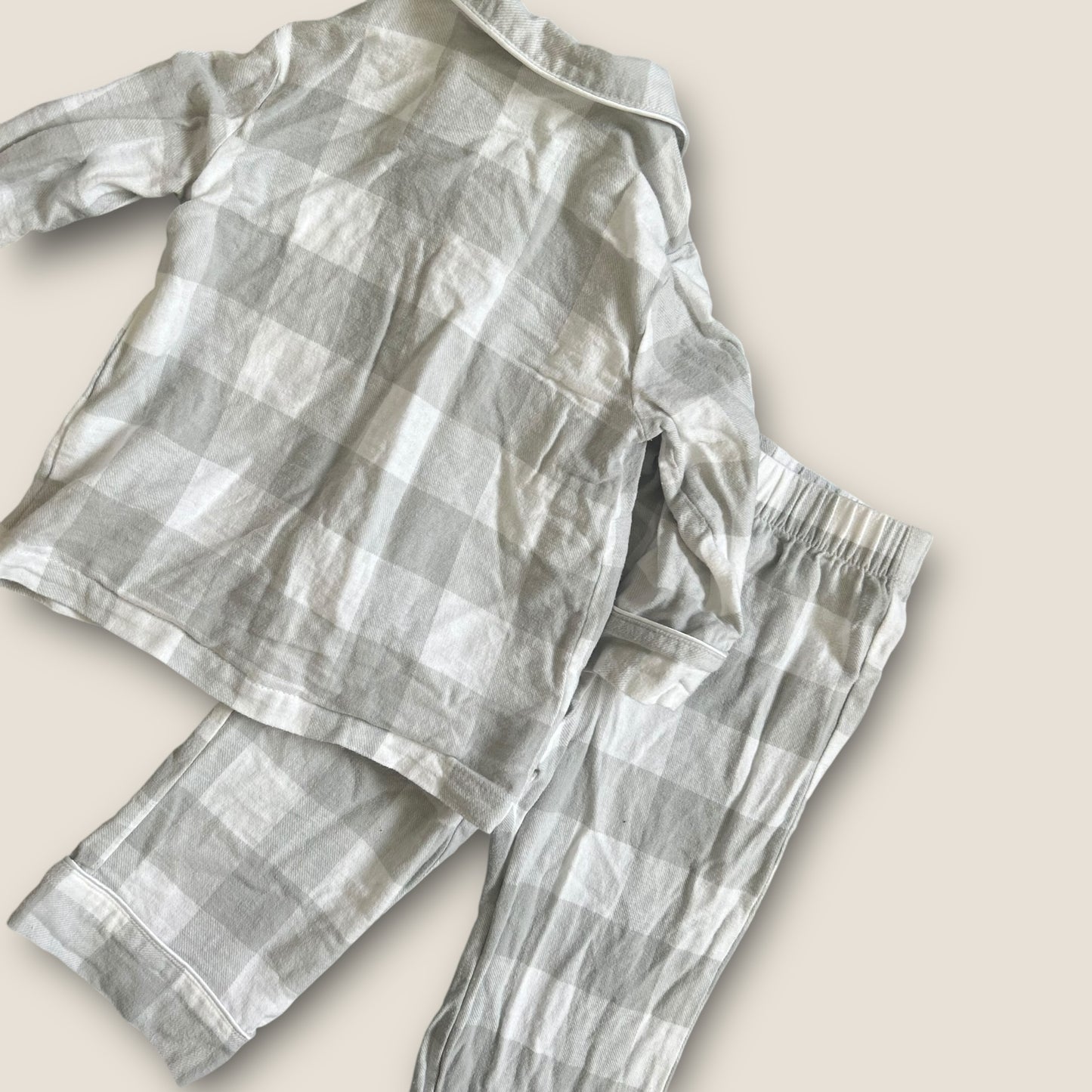 12-18 Months Very Green and White Checkered Snow Club Christmas Pyjamas