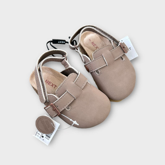 UK Infant Size 4 Next Brown Suede Leather Clog Shoes NEW