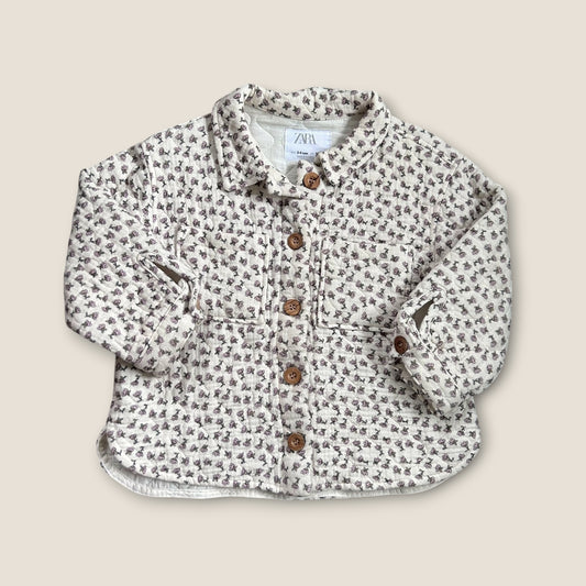 3-4 Years Zara Cream Floral Overshirt Shacket