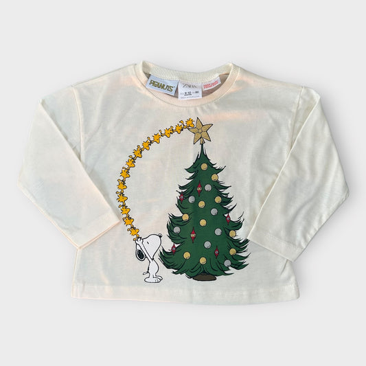 9-12 Months Zara X Snoopy Christmas Holidays Long Sleeve Top New