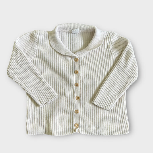 2-3 Years H&M Cream Ribbed Knitted Cardigan