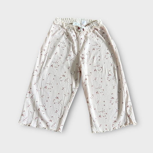 3-4 Years Zara Pink Ditsy Cropped Floral Wide Trousers