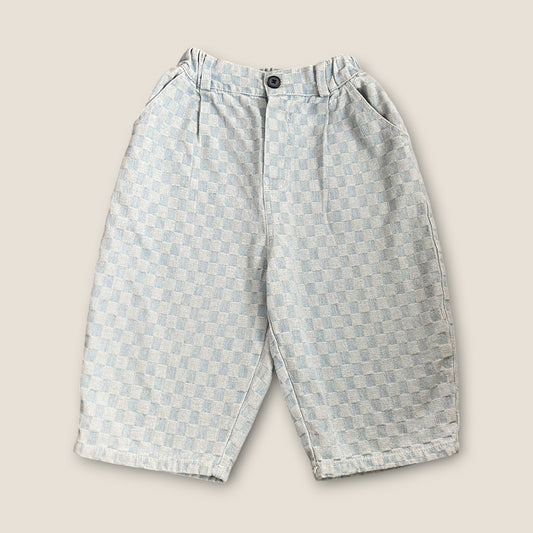 2-3 Years Ad-Baby Checkerboard Barrel Leg Wide Fit Trousers
