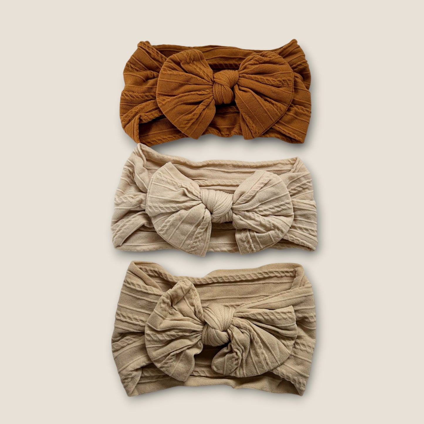 Mae Rust Orange 3 Piece Baby Headband Set